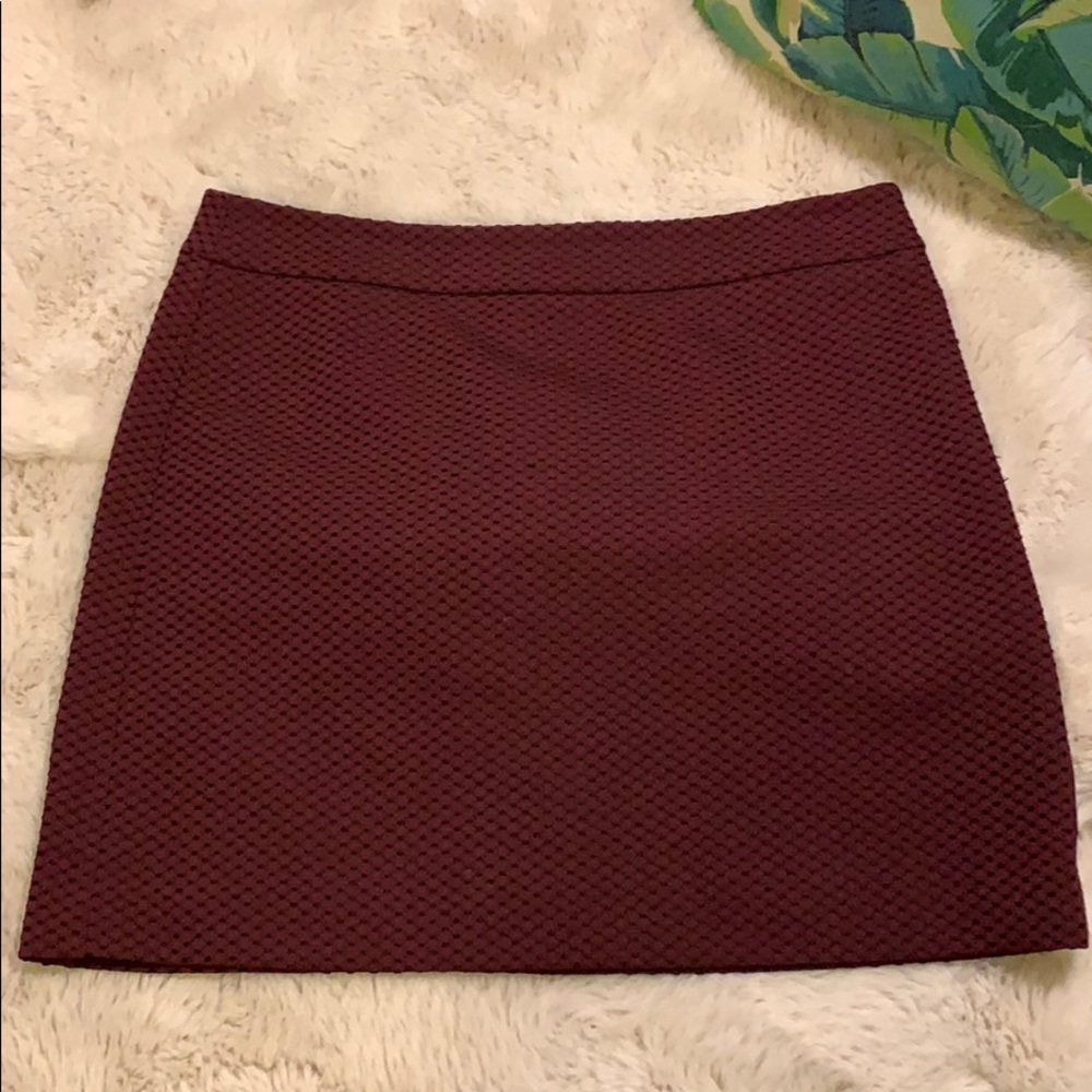 LOFT Textured Mini Skirt in Burgundy